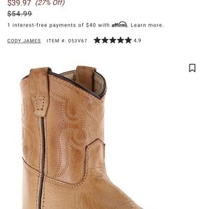 Cody James Kids Tan Western Boots